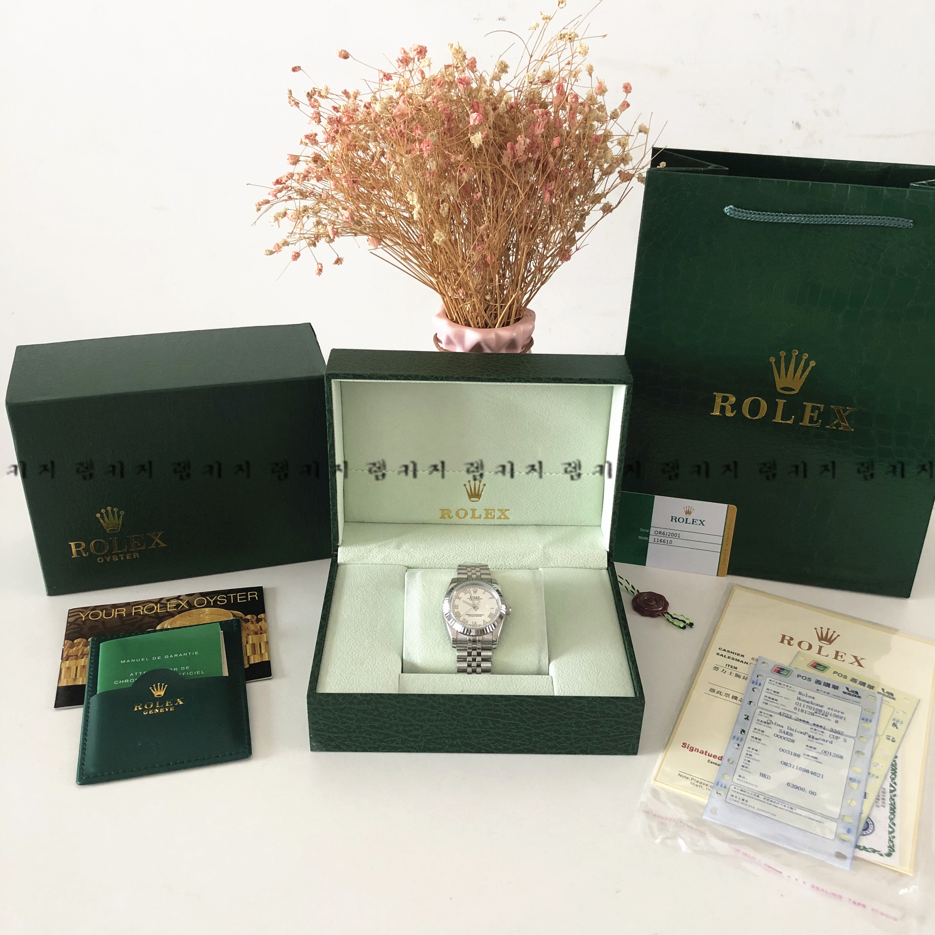 로렉스 데이저스트 실버메탈 실버다이얼 메탈시계